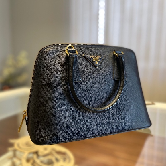 PRADA handbag Saffiano Patent Leather Promenade - Picture 1 of 5
